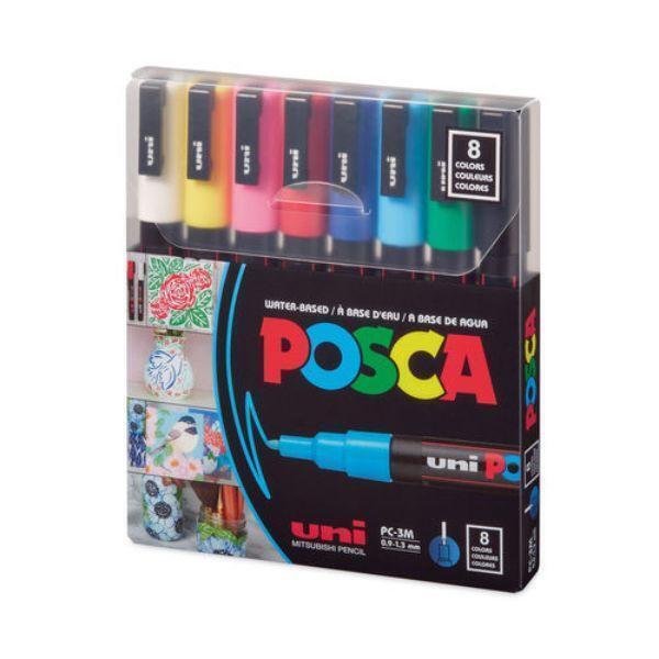 Uni POSCA Permanent Marker 8Colour Set (PC-3M)