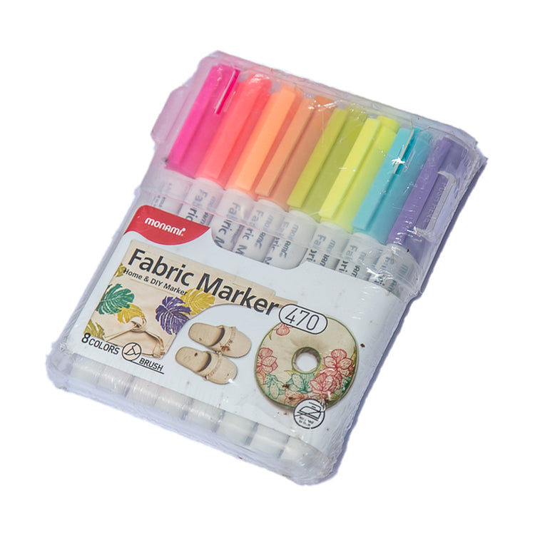 Monami Fabric Brush Marker 8colours Set