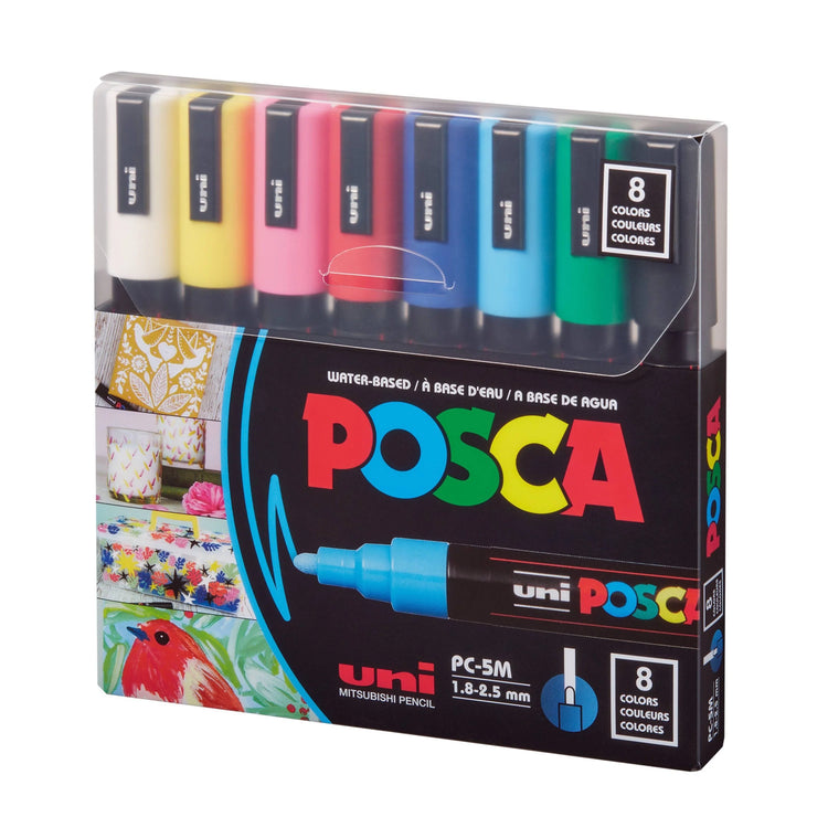 Uni POSCA Permanent Marker 8Colour Set (PC-5M)
