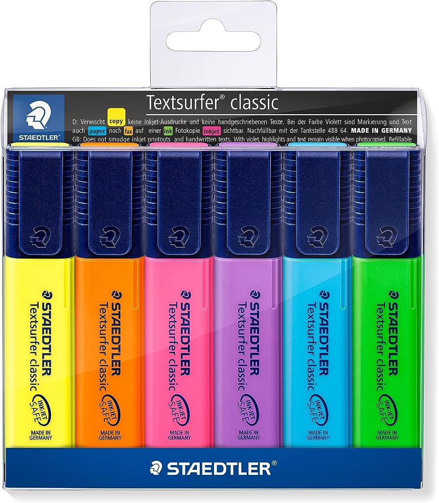 Staedtler Highlighter Set 6pcs Premium Stationers
