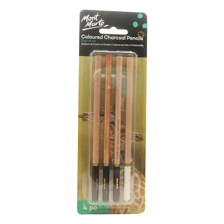 Mont Marte Coloured Charcoal Pencils 4pcs Set