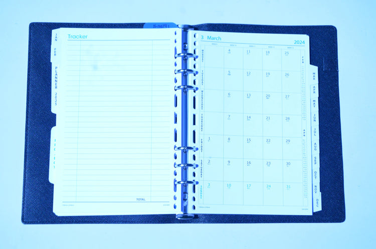 Leather Refillable Organizer A5 Size 2024 (One Day A Page)