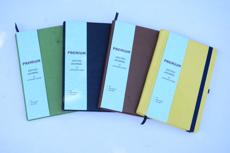 Premium Dotted Journal In Leather Cover A5 Size