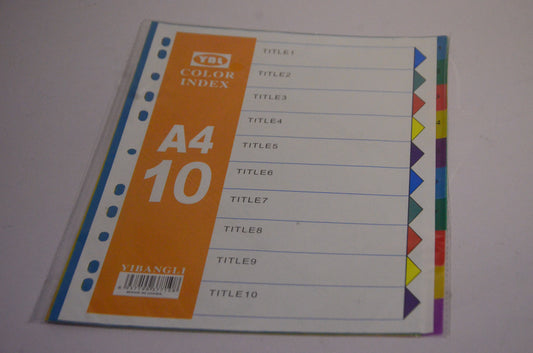 File Divider 1-10 Colours PVC (Yibangli)