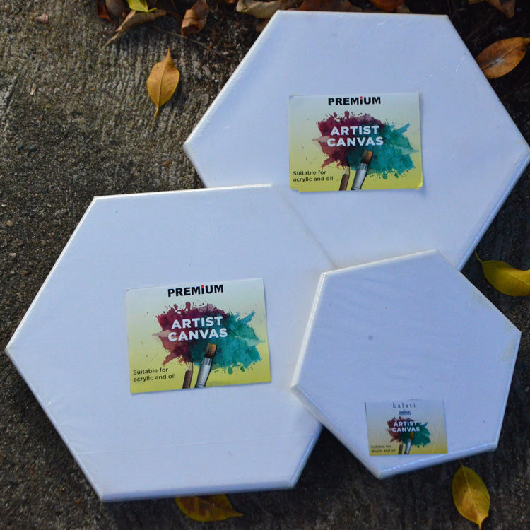 Premium Canvas Board Hexagon Shape 6"