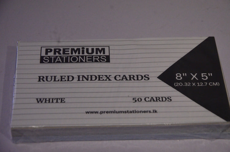 Premium Ruled Index Cards 8"X5" (Flash Card)