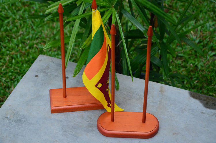 Premium Wooden Table Flag Stand (11" Double Pole)