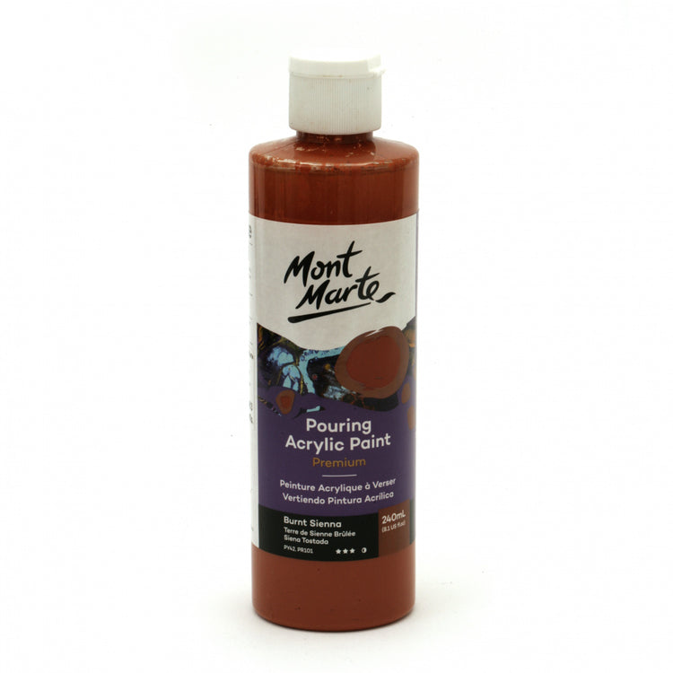 Mont Marte Pouring Acrylic Paint 240ml - Burnt Sienna