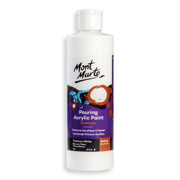 Mont Marte Pouring Acrylic Paint 240ml - Titanium White