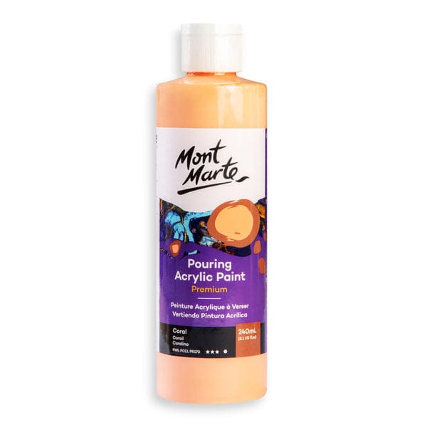 Mont Marte Pouring Acrylic Paint 240ml - Coral