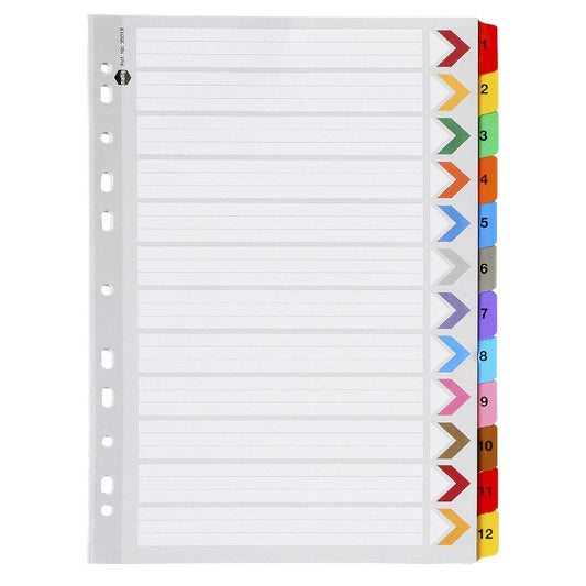 File Divider 1-12 (PVC) Colours