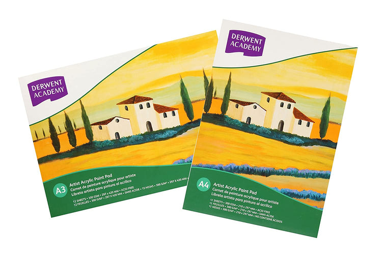 Derwent Academy Acrylic Pad (A3-300gsm-12 sheet)