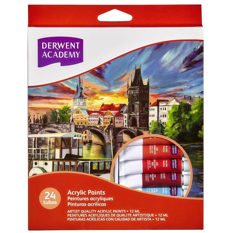 Derwent Academy Acrylic Colours Set (24Cx12ml)