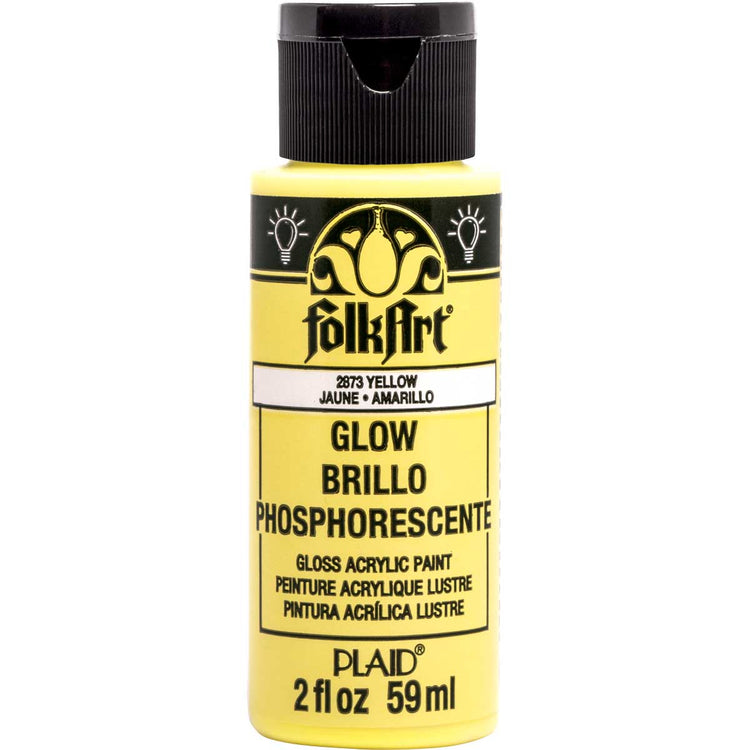 Plaid Folk Art Glow-in-the-Dark Acrylic Color - 59ml (Yellow)