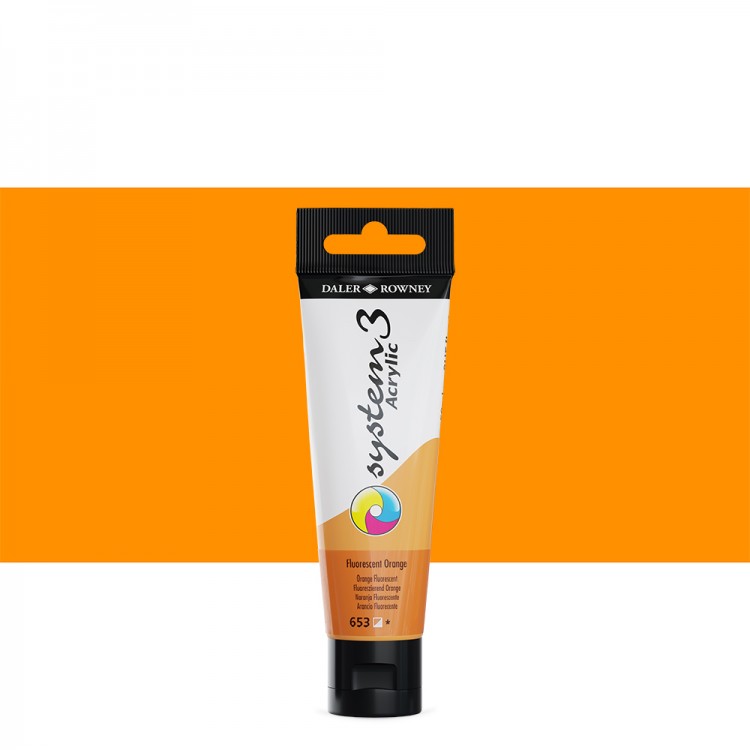 Daler Rowney System3 Acrylic Fluorescent Paint (150ml) - Orange