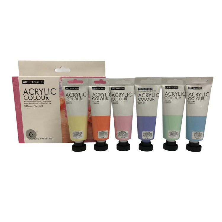 Art Ranger Acrylic 6Colours Pastel Set 75ml Tubes