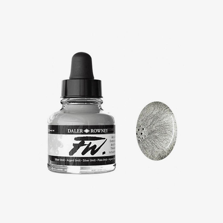 Daler Rowney FW Acrylic Ink 29.5ml - Silver