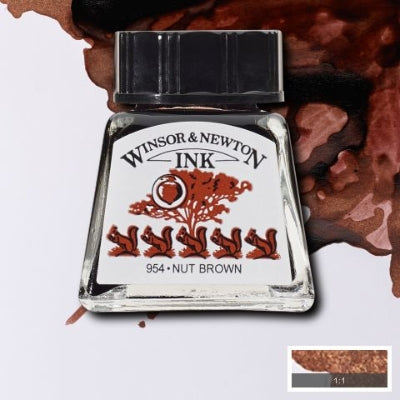 Winsor & Newton Drawing Ink - 14ml - Nut Brown