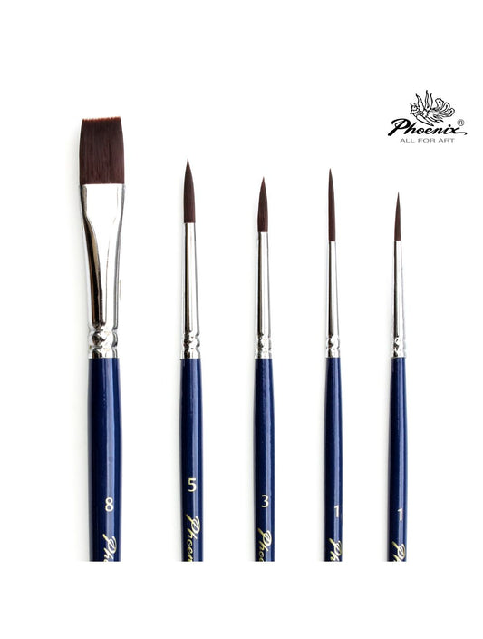 Phoenix Artist Paint Brushes 5pcs Set (6614S1)
