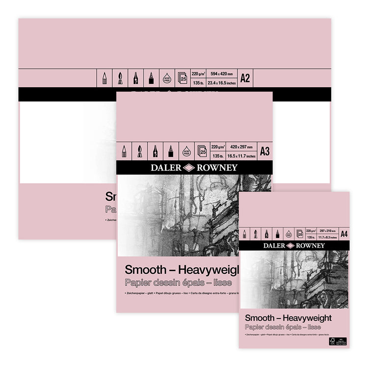 Daler Rowney Smooth -Heavyweight Pad (A3-220gsm-25sheet)