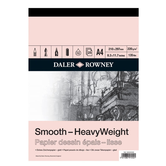 Daler Rowney Smooth-Heavyweight Pad (A4-220gsm-25sheets)