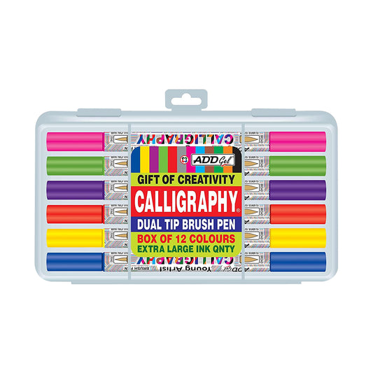 Calligraphy Dual Tip Brush Pen 12Colours Set