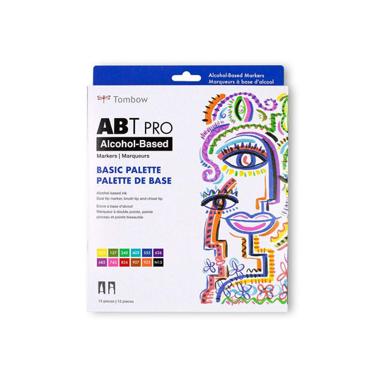 Tombow Alcohol-Based Markers 12pcs (Basic Palette)