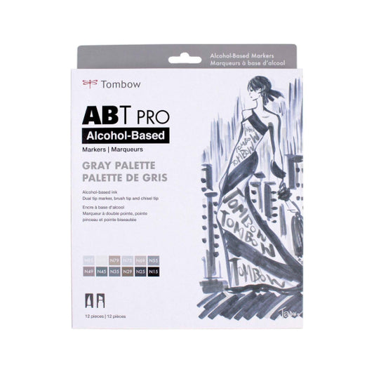 Tombow Alcohol-Based Markers 12pcs (Gray Palette)