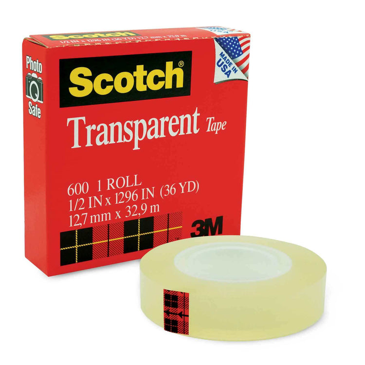 3M Scotch Tape Transparent (1/2''-600)