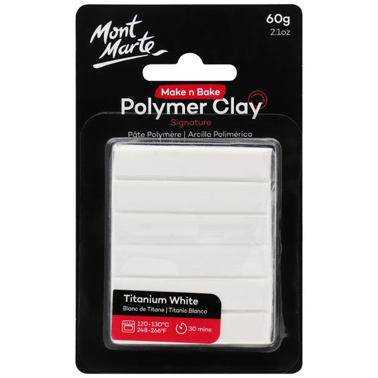 Mont Marte Polymer Clay (Bake) Titanium White 60g
