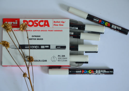 Uni POSCA Permanent Marker (PC-3M)- White