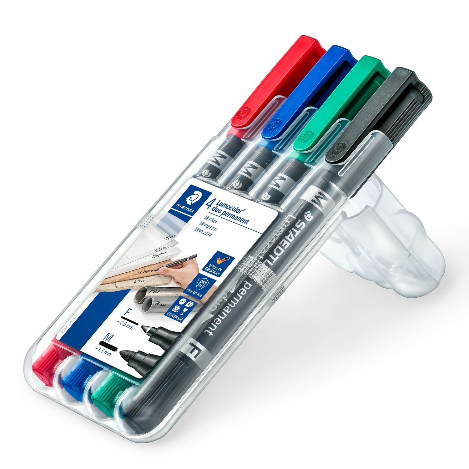 Stylo Marqueur Permanent Staedtler Lumocolor Duo Rechargeable - Pointe 0,6 Mm Et 1,5-4 Mm Noir