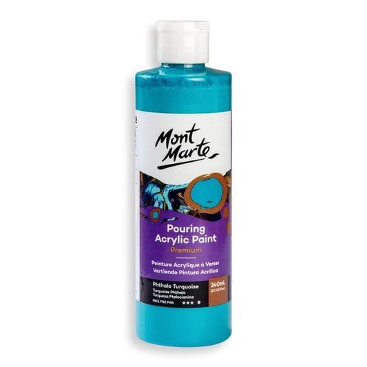 Mont Marte Pouring Acrylic Paint 240ml - Phthalo Turquoise