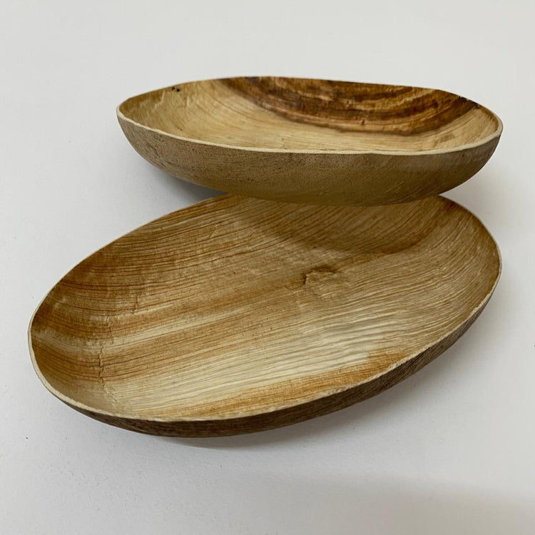 Arecanut Handmade Bowl 4"x 6" (Oval Shape)