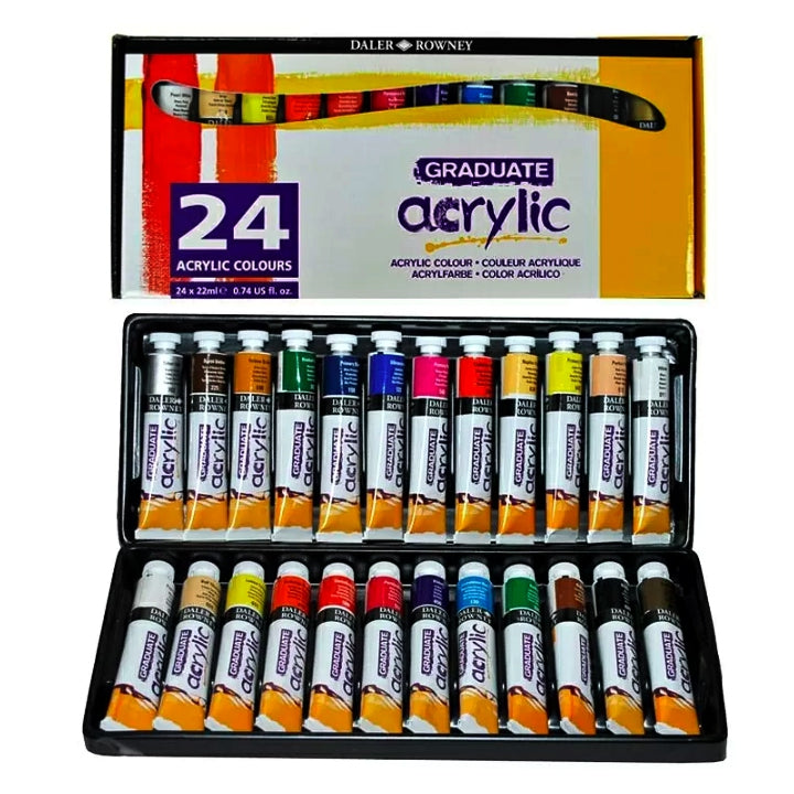 Daler Rowney Acrylic Colour Set Graduate (24Cx22ml)