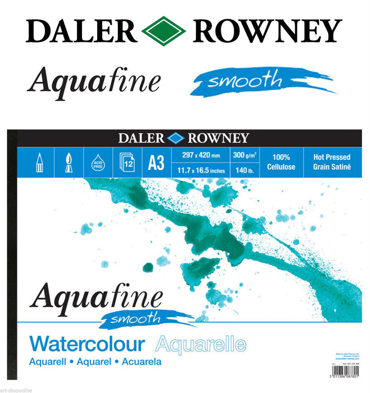 Daler Rowney Aquafine Pad Smooth (A3-300gsm-12sheet)