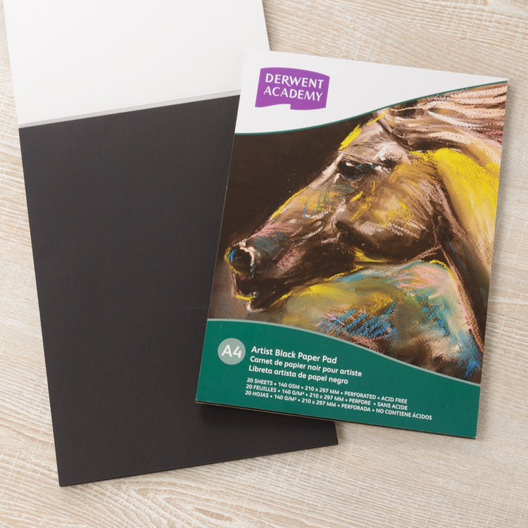 Derwent Academy Black Paper Pad (A4-140gsm-20 sheet)