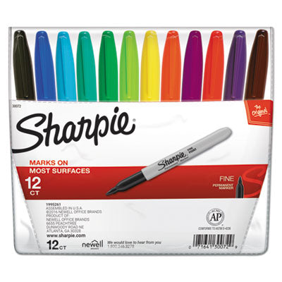 Sharpie Permanent Marker Set (12C-Fine Point-30072)