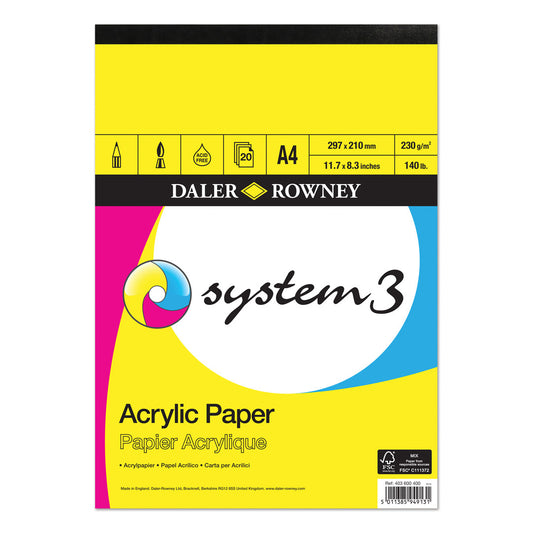 Daler Rowney Acrylic Pad System3 (A4-230gsm-20 sheet)