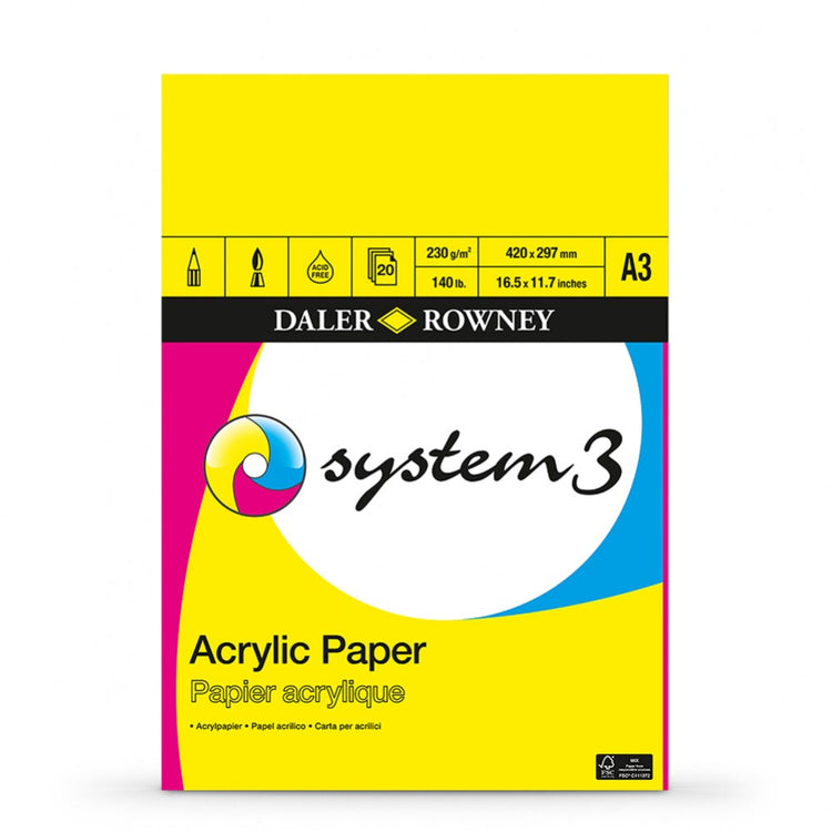 Daler Rowney Acrylic Pad System3 (A3-230gsm-20 sheet)