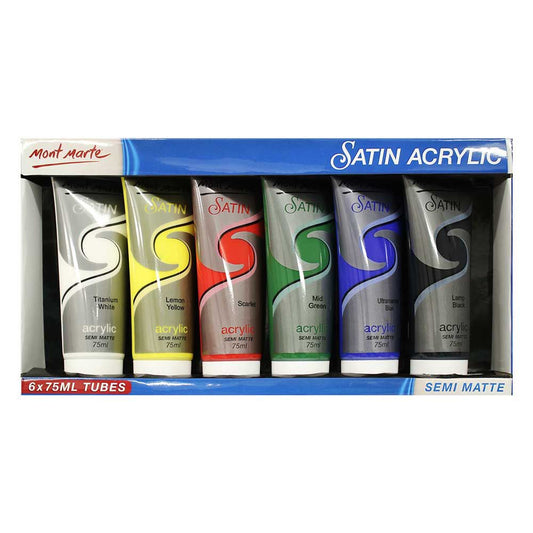 Mont Marte Acrylic Paint Satin (6cx75ml)