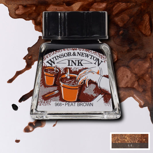 Winsor & Newton Drawing Ink - 14ml - Peat Brown