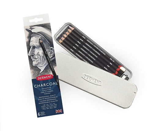 Derwent Charcoal Pencil (6C-Steel Box)