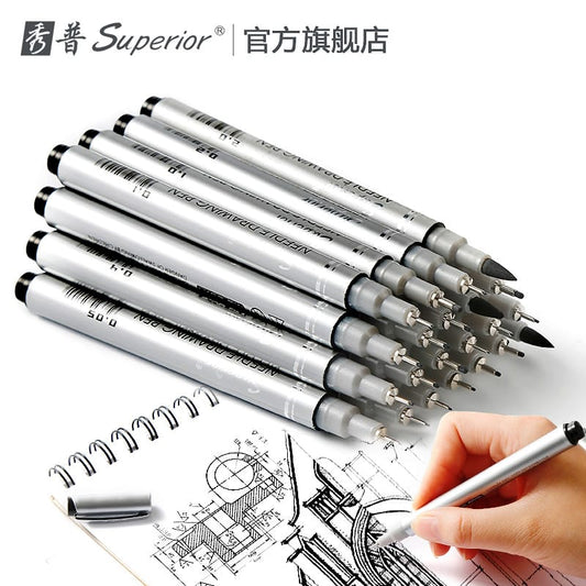 Superior Needle drawing Pen Set (10pcs-MS-807A)