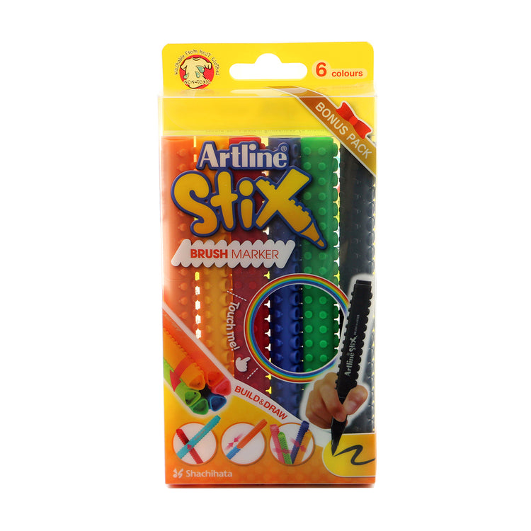 Artline Brush Markers  6c Set
