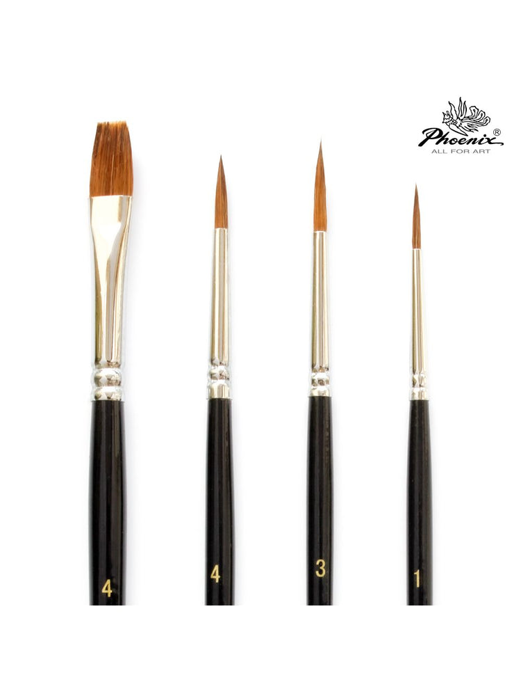 Phoenix Artist Paint Brushes 4pcs Set (6616s1)