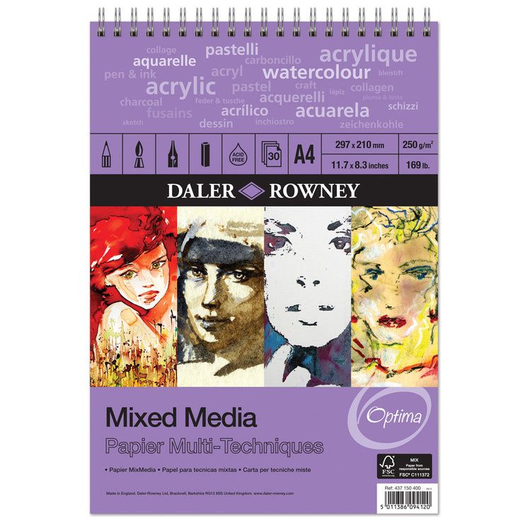 Daler Rowney Mix Media Pad (A4-250gsm-30 sheet)