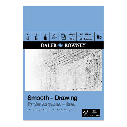 Daler Rowney Smooth Drawing Pad (A5-96gsm-50sheet)