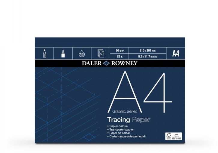 Daler Rowney Tracing Paper Pad (A4-90gsm-50sheet)