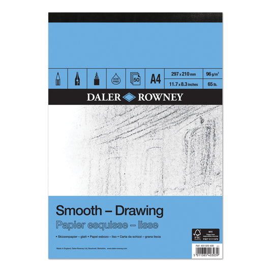 Daler Rowney Smooth Drawing Pad (A4-96gsm-50sheet)